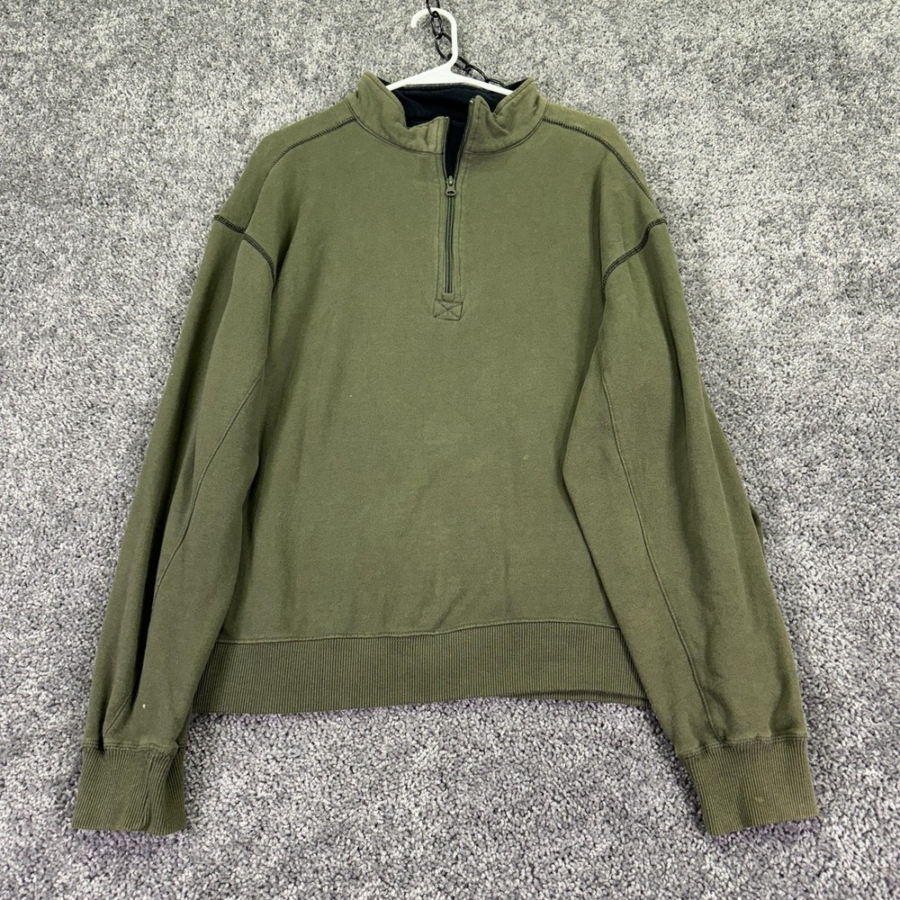 Canyon Creek Sweatshirt Mens XL Green Fleece 1/4 Zip Mock Neck Pullover Casual